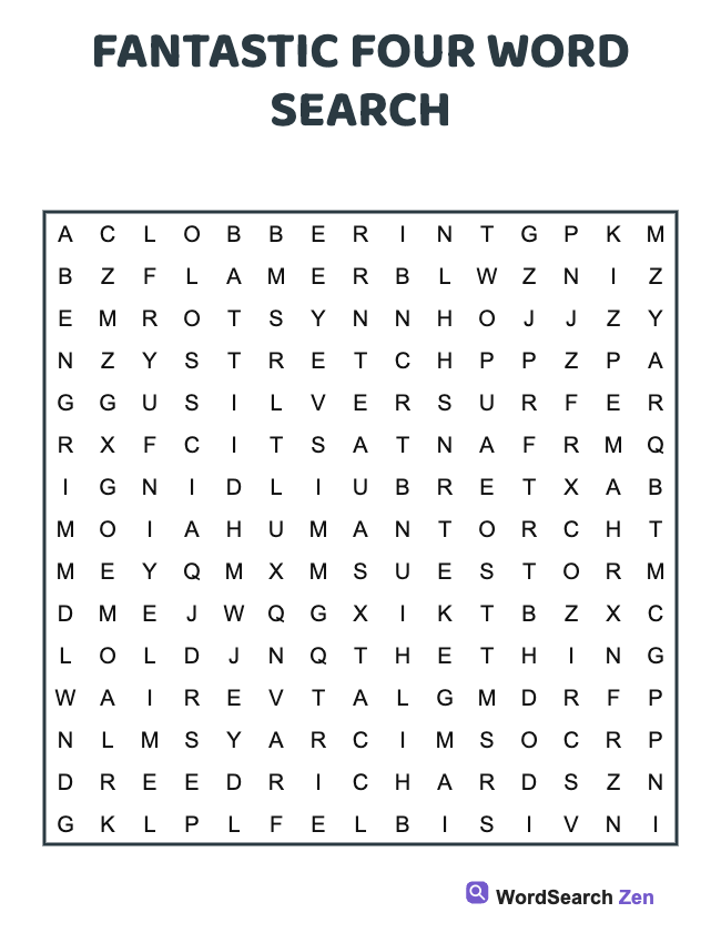 Fantastic Four Word Search
