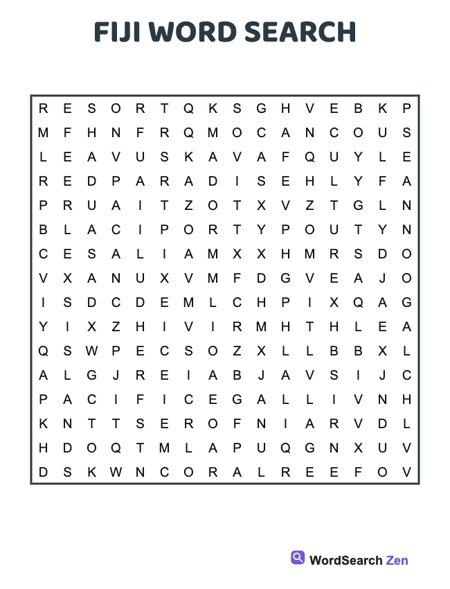 Fiji Word Search