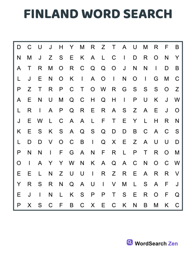 Finland Word Search