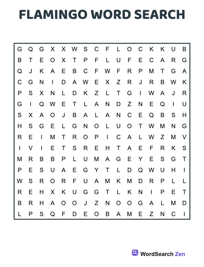 Flamingo Word Search