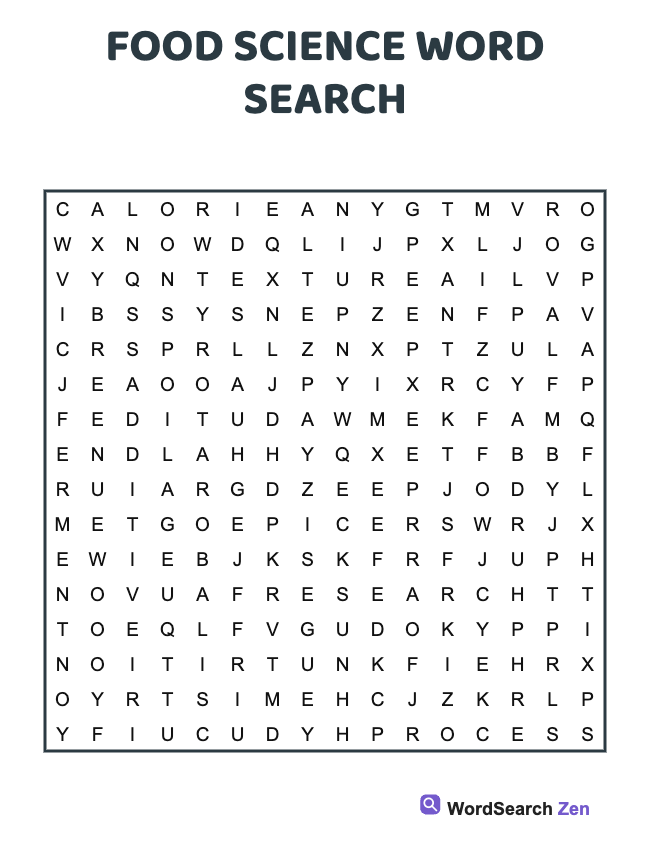 Food Science Word Search