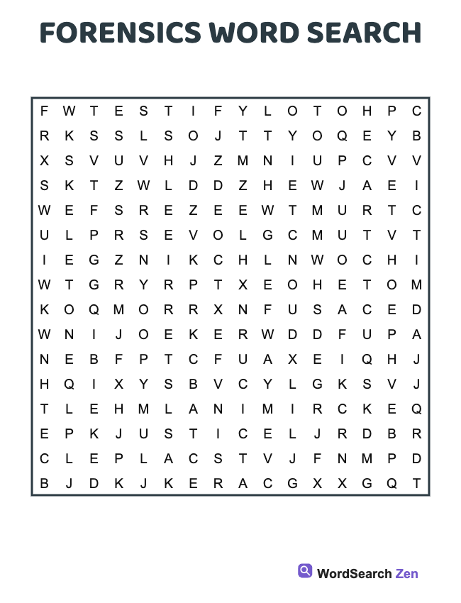 Forensics Word Search