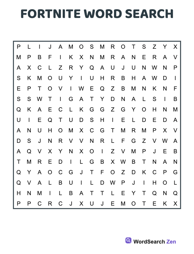 Fortnite Word Search
