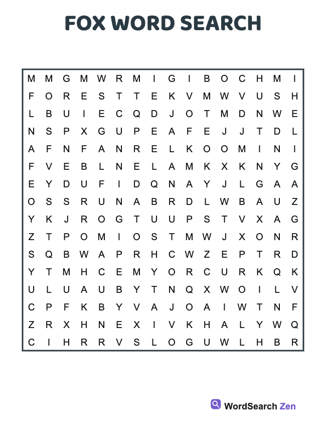Fox Word Search