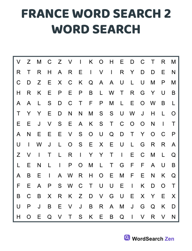 France Word Search 2