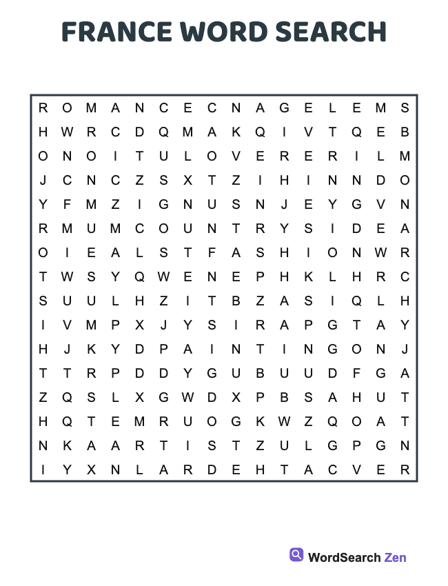 France Word Search
