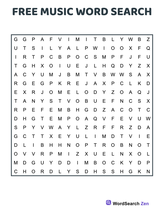 Free Music Word Search