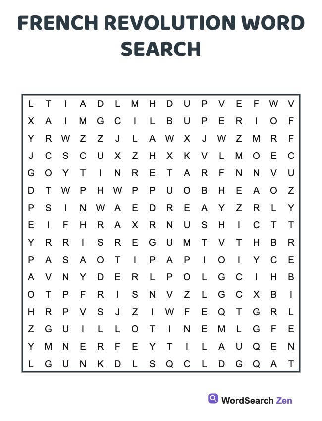 French Revolution Word Search
