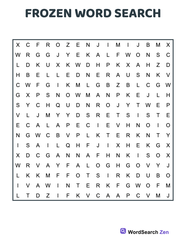 Frozen Word Search