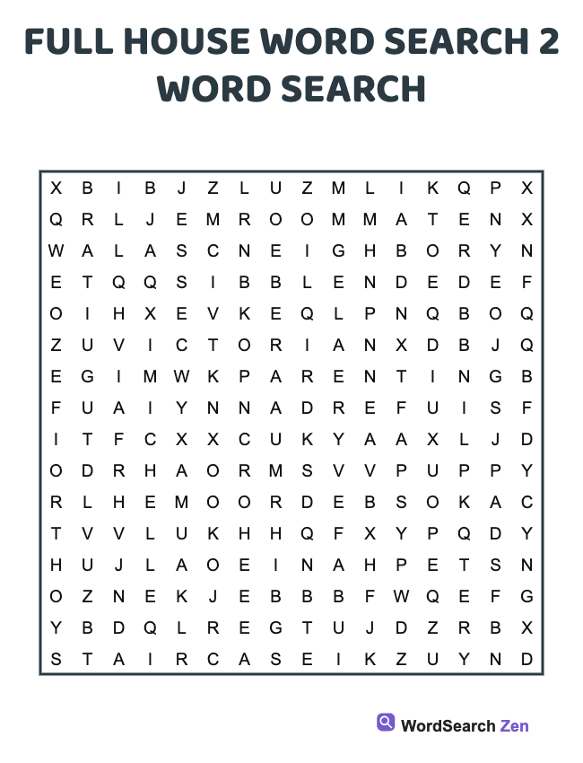 Full House Word Search 2
