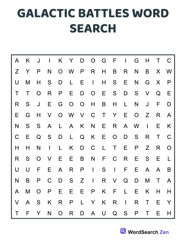Galactic Battles Word Search