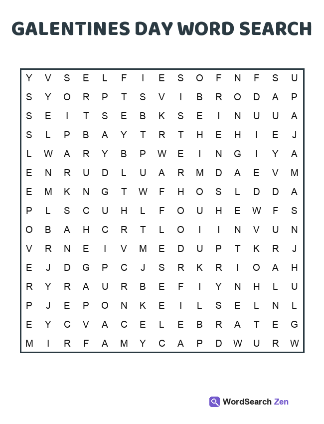 Galentines Day Word Search printable puzzle sheet