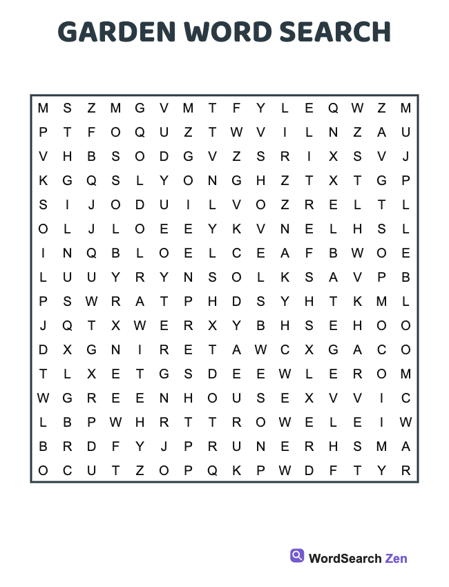 Garden Word Search