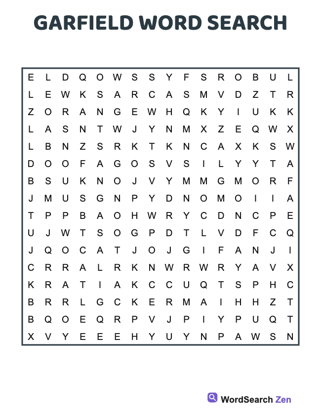 Garfield Word Search