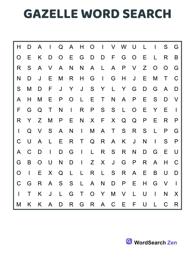 Gazelle Word Search