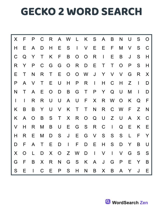 Gecko 2 Word Search