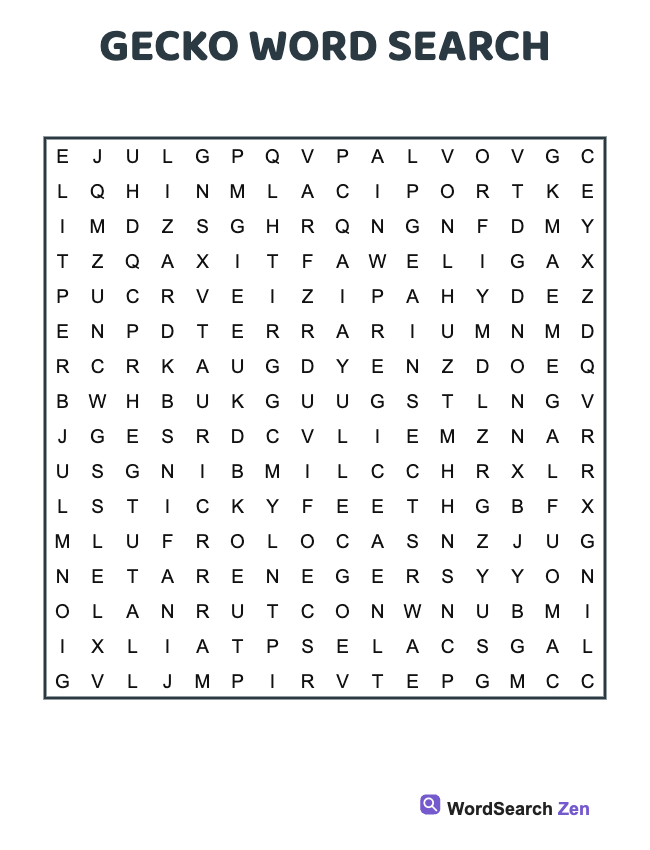 Gecko Word Search