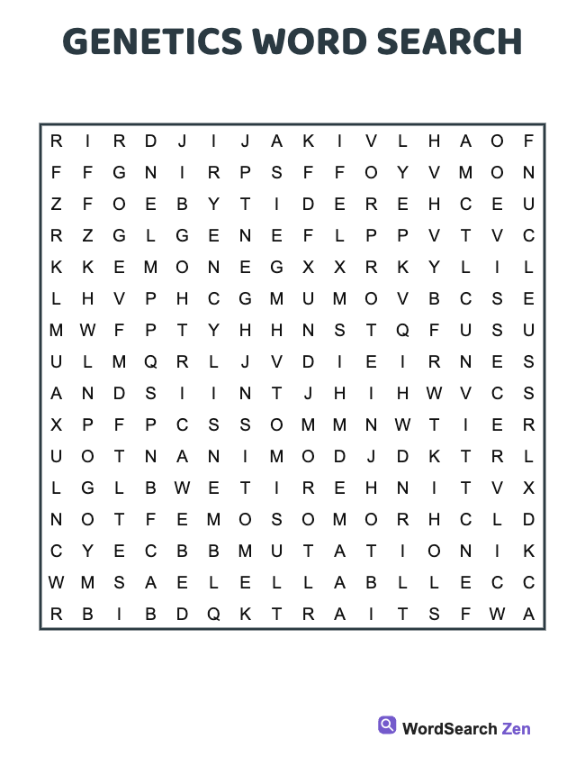 Genetics Word Search