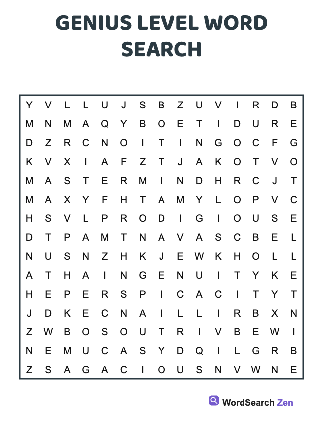 Genius Level Word Search