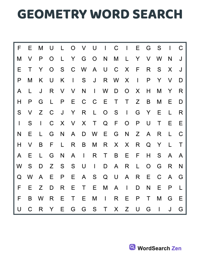 Geometry Word Search