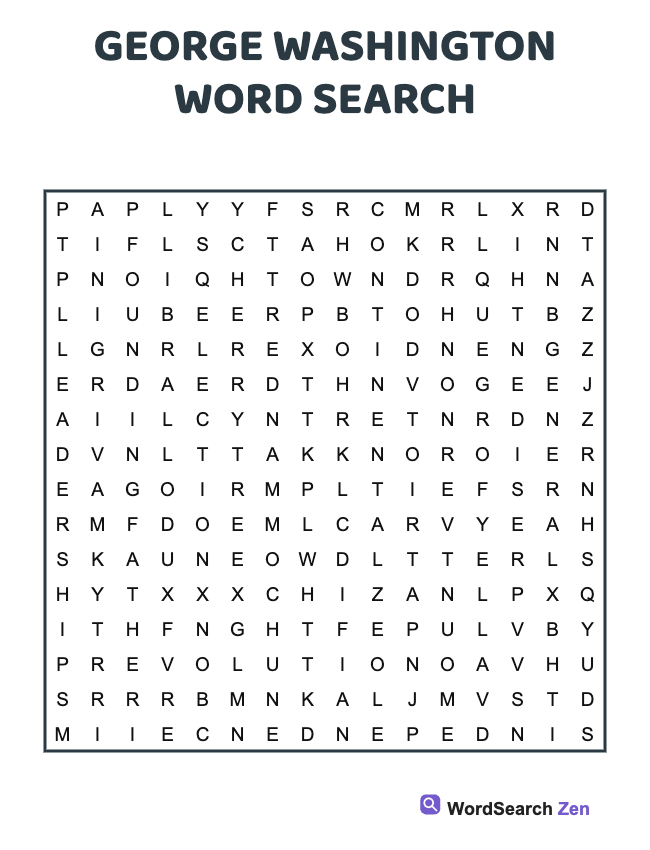 George Washington Word Search