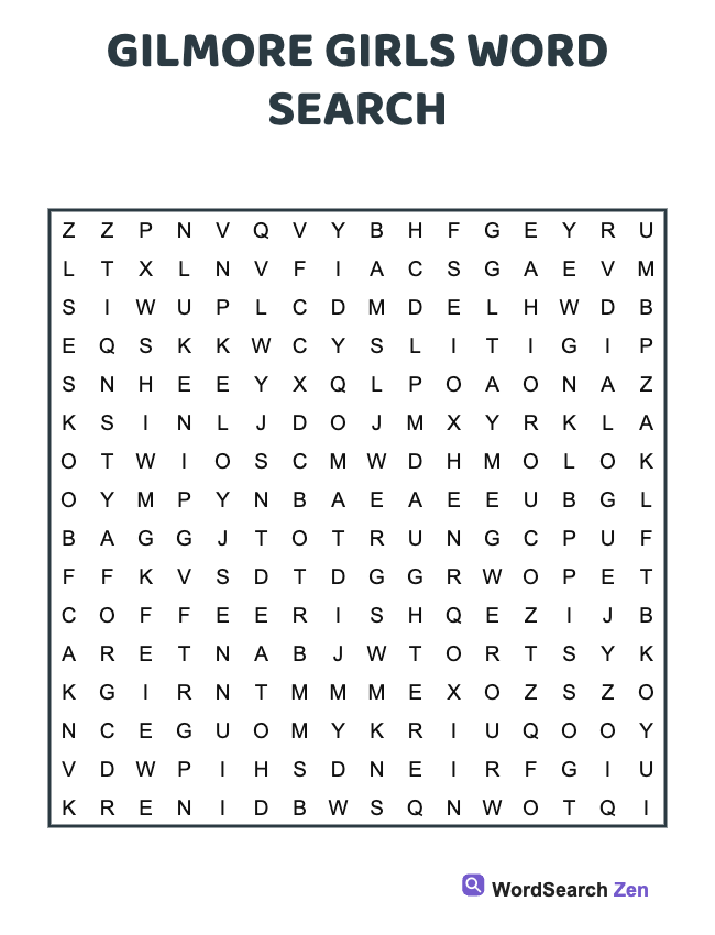 Gilmore Girls Word Search