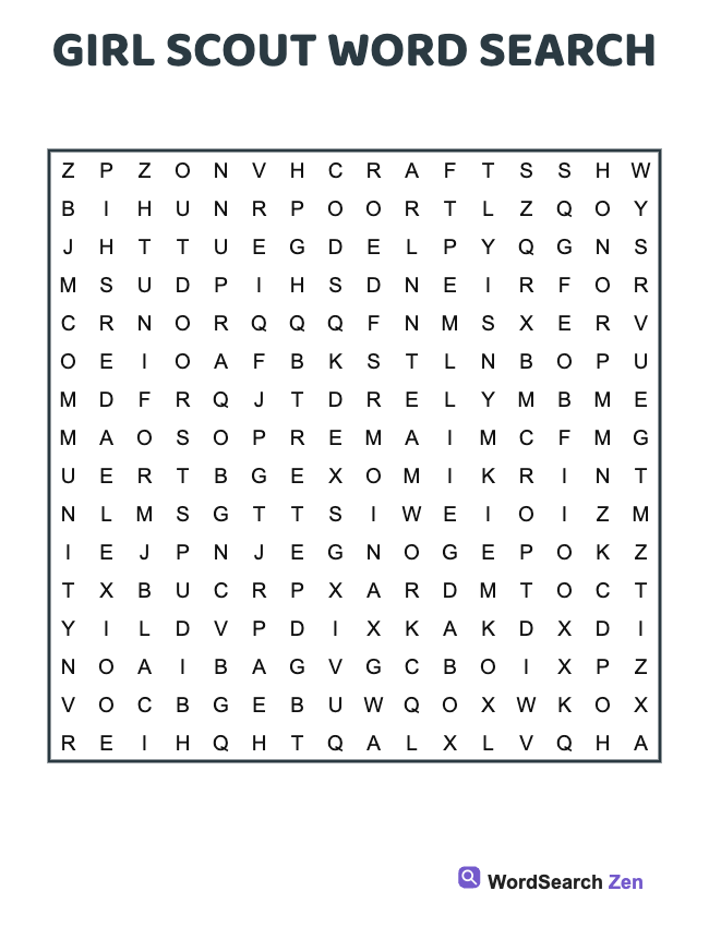 Girl Scout Word Search