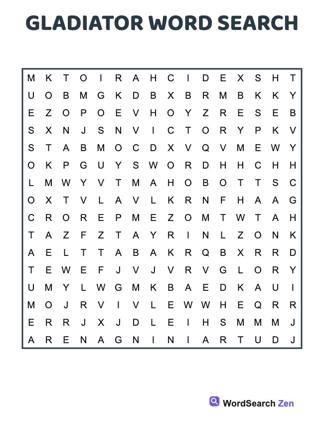Gladiator Word Search