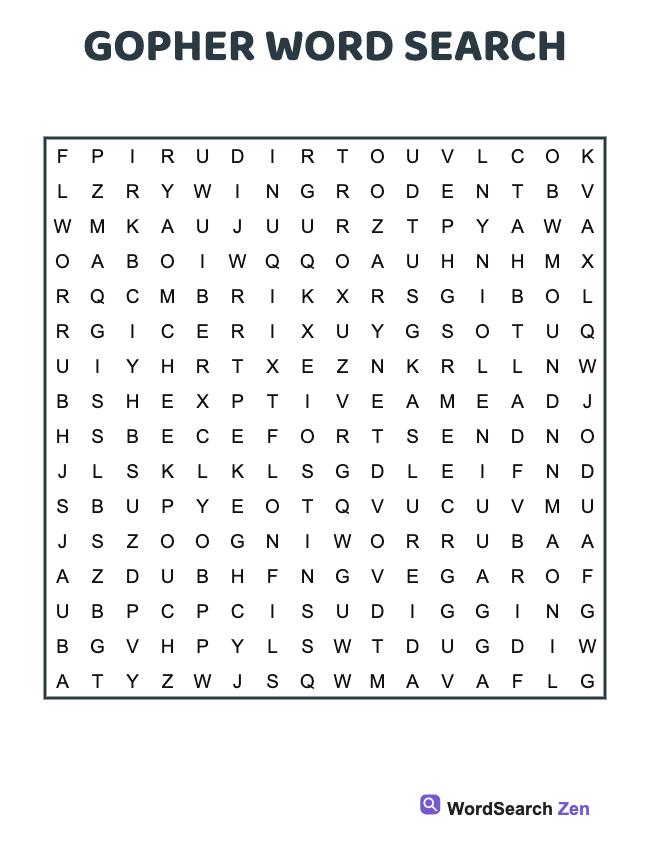 Gopher Word Search