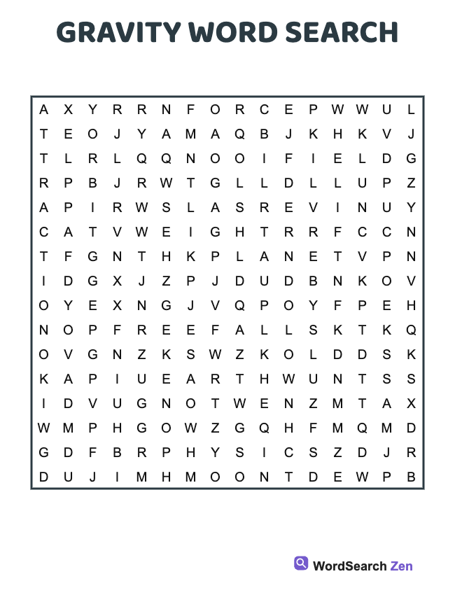 Gravity Word Search