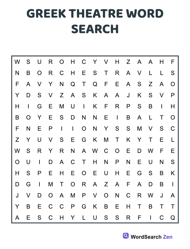 Greek Theatre Word Search