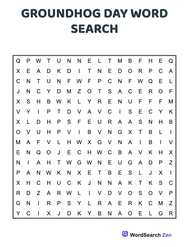 Groundhog Day Word Search