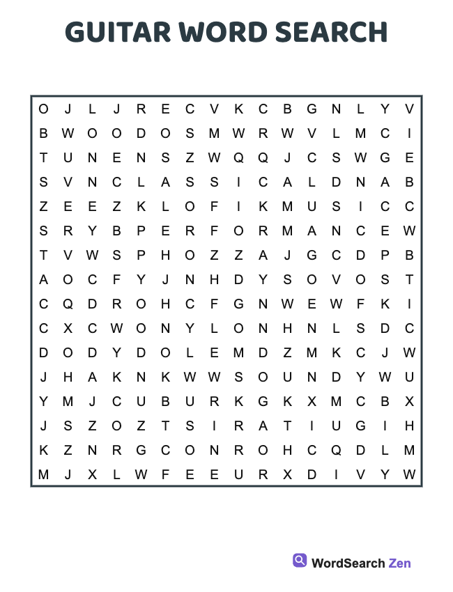 Guitar Word Search