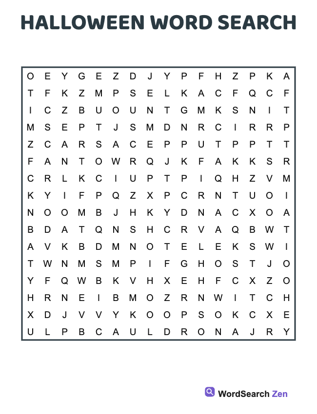 Halloween Word Search