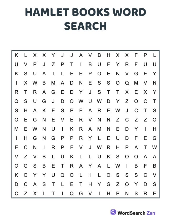 Hamlet Books Word Search