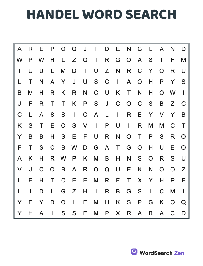 Handel Word Search