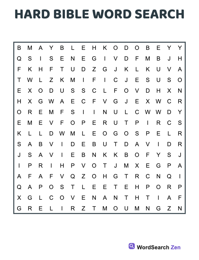 Hard Bible Word Search
