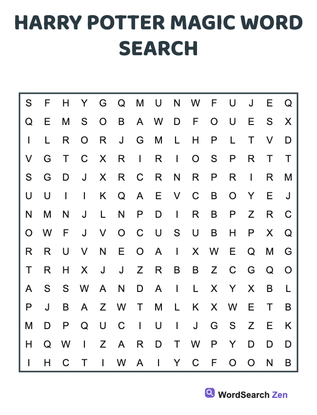 Harry Potter Magic Word Search