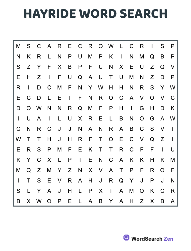 Hayride Word Search