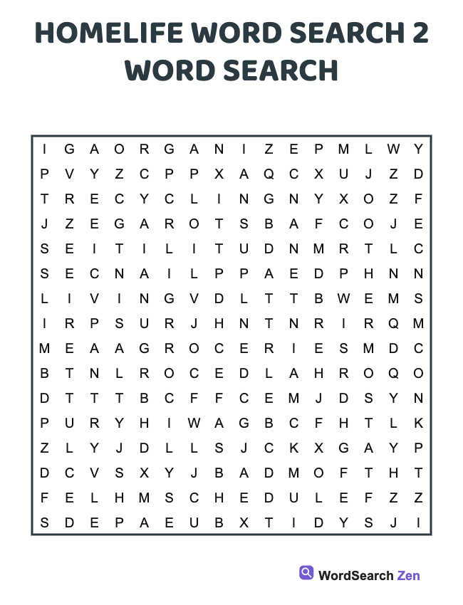 Homelife Word Search 2