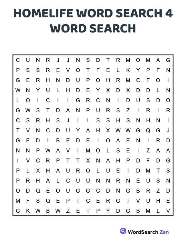 Homelife Word Search 4