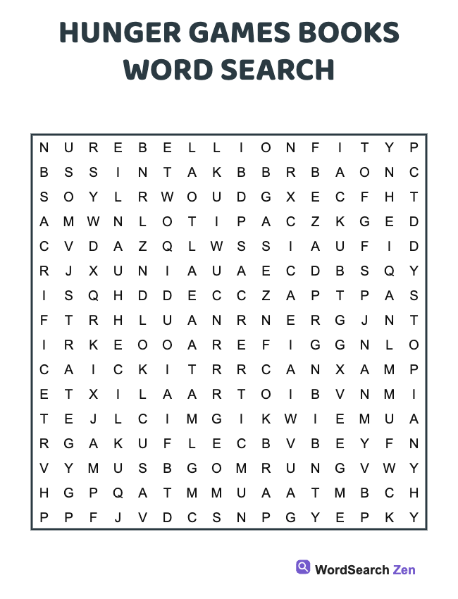 Hunger Games Books Word Search