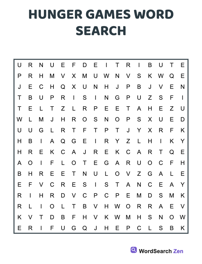 Hunger Games Word Search