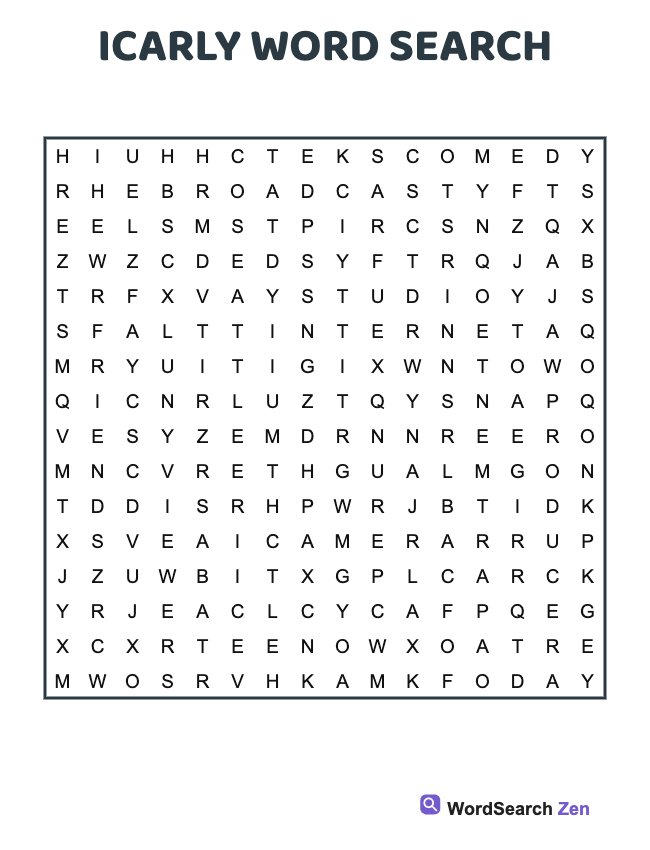 Icarly Word Search