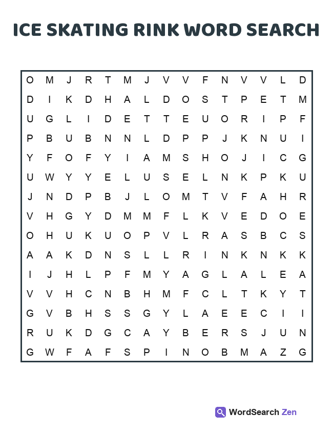 Ice Skating Rink Word Search