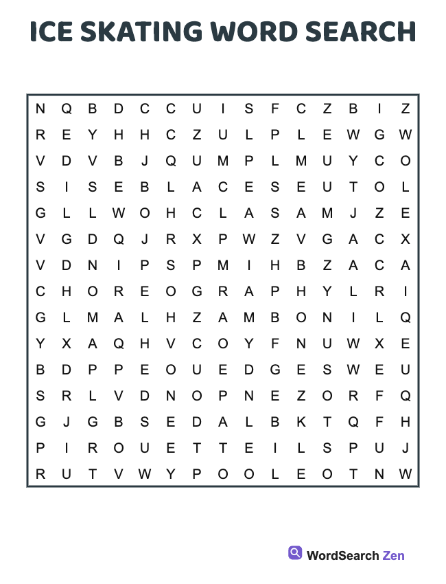 Ice Skating Word Search