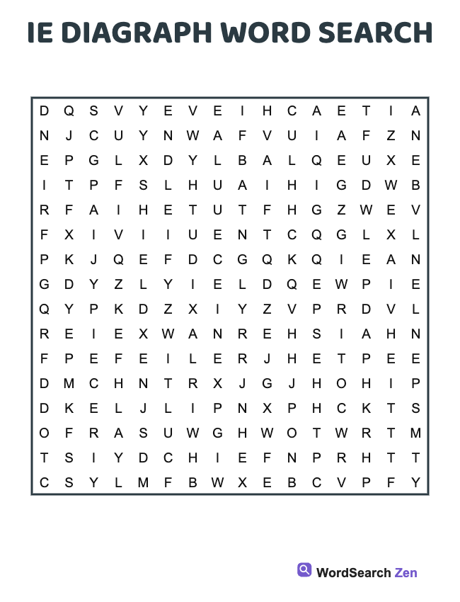 Ie Diagraph Word Search