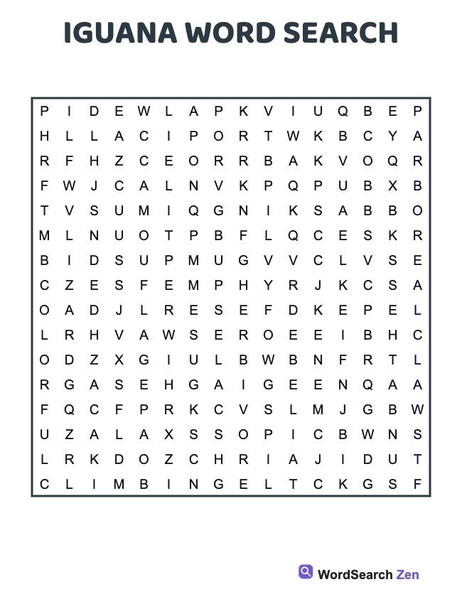 Iguana Word Search
