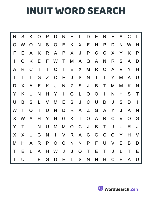 Inuit Word Search