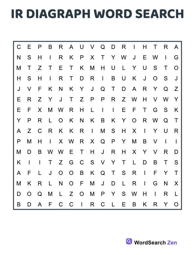 Ir Diagraph Word Search